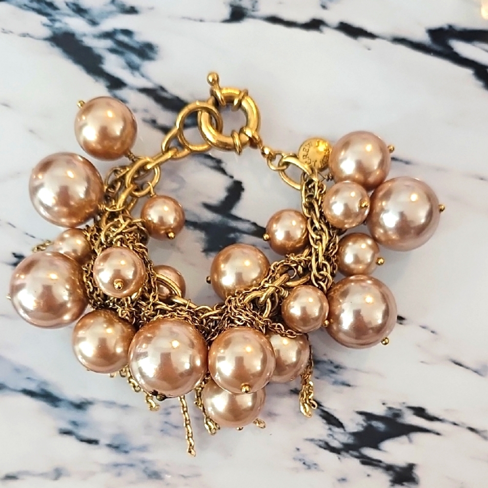 Gold J. Crew Pearl Cluster Bracelet